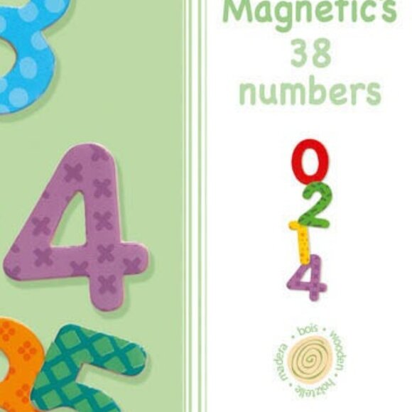 🌟 New Sealed WOODEN  Djeco 🧲Magnetic Numbers – 38 pcs  Ages 4+ 🎨 - Picture 7 of 10
